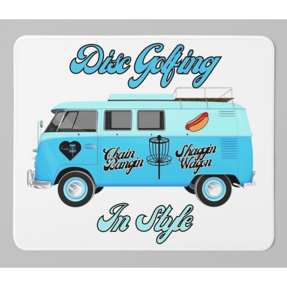 Disc Golf VW BUG SHAGGIN WAGON Mousepad Mouse Pad Computer Golf Gift - Picture 2 of 2